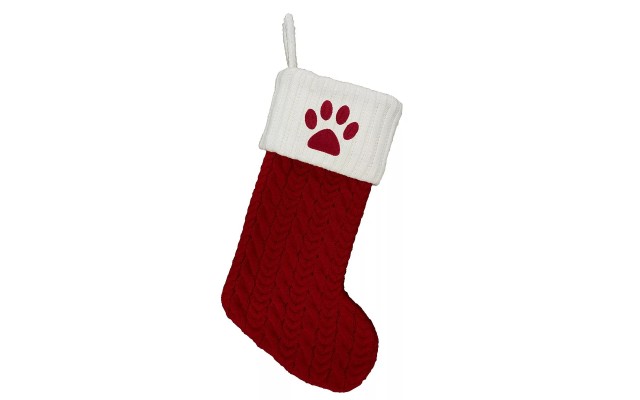  Monogram Christmas Stocking, Red, Large