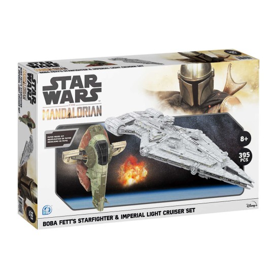 Star Wars Mandalorian 3D Puzzle 395pc. Twin Pack – Boba Fett’s Starfighter and Imperial Light Cruiser