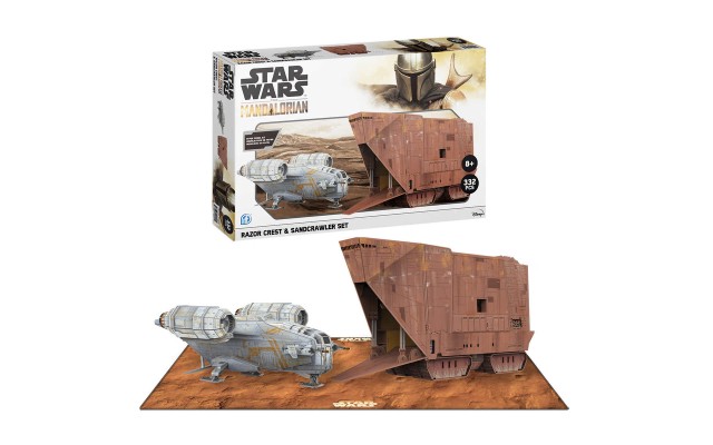 Star Wars Mandalorian Super Detailed 3D Model Kit Puzzle Twin Pack – Razor Crest and Sandcrawler