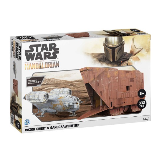 Star Wars Mandalorian Super Detailed 3D Model Kit Puzzle Twin Pack – Razor Crest and Sandcrawler