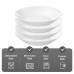  White 8 inch Tempered Glass Deep Plate/Bowl Set, Set of 8