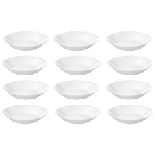 The Season Essentials White 8 inch Tempered Glass Deep Plate/Bowl Set