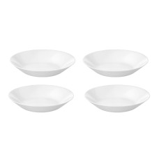 The Season Essentials White 8 inch Tempered Glass Deep Plate/Bowl Set