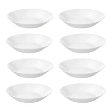 The Season Essentials White 8 inch Tempered Glass Deep Plate/Bowl Set
