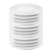  White 9.75 in Tempered Glass Dinner Plate Set, Set of 24