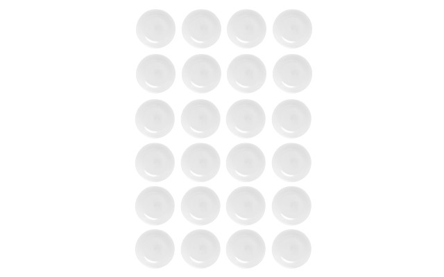  White 9.75 in Tempered Glass Dinner Plate Set, Set of 24