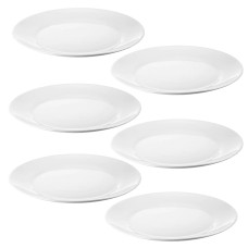 The Season Essentials White 9.75 in Tempered Glass Dinner Plate Set