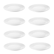 The Season Essentials White 9.75 in Tempered Glass Dinner Plate Set