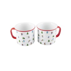 Thirstystone Ceramic Skiers Mugs – Set Of 2 White