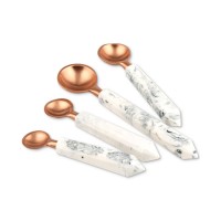Thirstystone Copper Finish Measuring Spoons with Faux Marble Handles, Set of 4