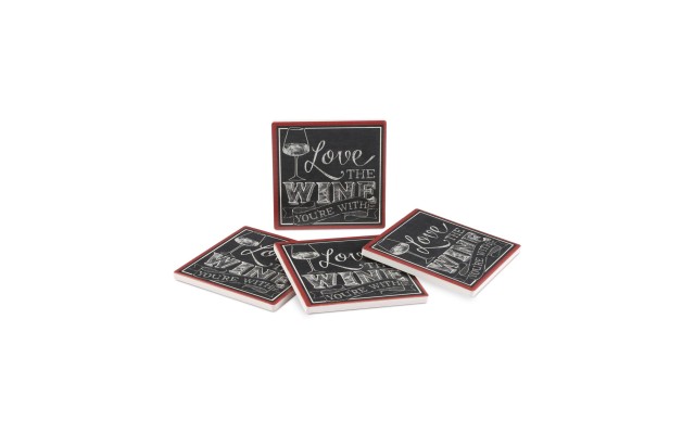  Love The Wine 4-pc. Coaster Set