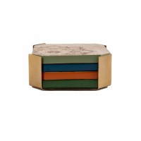 Thirstystone Mandala Wood Coasters with Brass Finish Holder