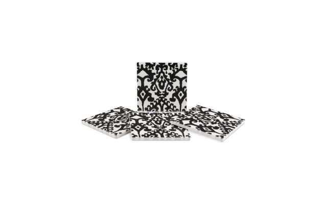  Samara Black Ikat 4-Pc. Coaster Set
