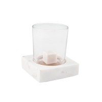 Thirstystone White Marble Beverage Chiller w/Glass and Whiskey Stone