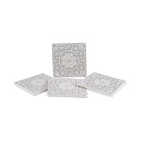 Thirstystone Woodblock Pattern 4-Pc. Coaster Set