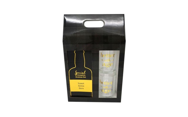 Tmd Better with Age Hostess Set with 2 Rock Glasses
