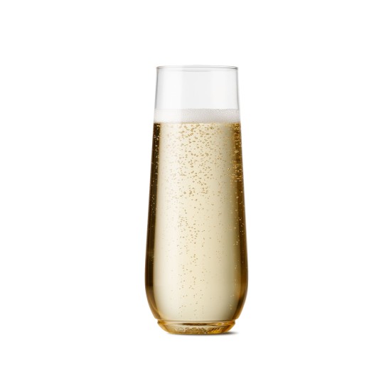  Clear Plastic 9oz Flute Champagne Glass, Set of 12