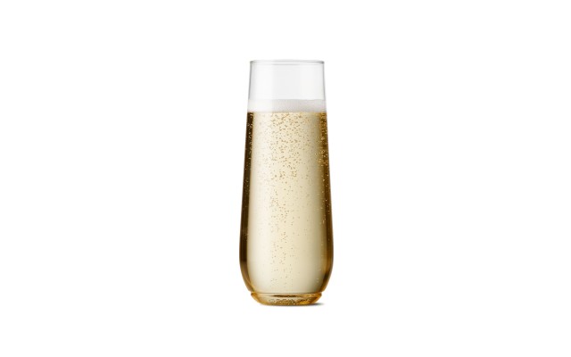  Clear Plastic 9oz Flute Champagne Glass, Set of 12