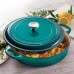  4-quart Oven Safe up to 450°F Covered Enameled Cast Iron Braiser, Teal