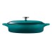  4-quart Oven Safe up to 450°F Covered Enameled Cast Iron Braiser, Teal