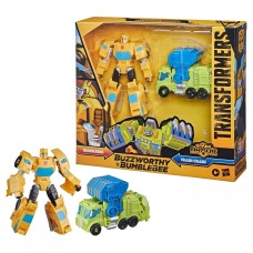 Transformers Buzzworthy Bumblebee Spark Armor Bumblebee & Trash Crash Elite Class Action Figure