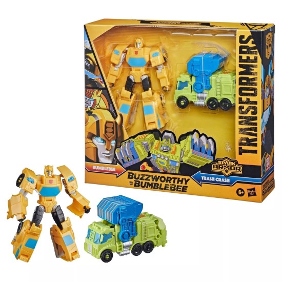  Buzzworthy Bumblebee Spark Armor Bumblebee & Trash Crash Elite Class Action Figure