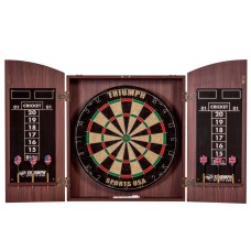 Triumph 1.5″ Sisal Dartboard with Moveable Scoring Spyder and Cabinet Set