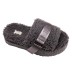  Ladies Oh Fluffita Adjustable Strap Sheepskin Slipper, Gray, 10