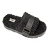  Ladies Oh Fluffita Adjustable Strap Sheepskin Slipper, Black, 10