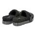  Ladies Oh Fluffita Adjustable Strap Sheepskin Slipper, Black, 10