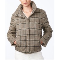 VariationCollection B Juniors' Cropped Plaid Puffer Coat, Plaid, M