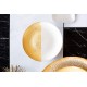  Two-Tone Glass White & Gold Salad Plate