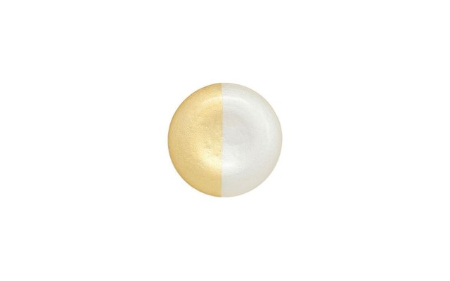  Two-Tone Glass White & Gold Salad Plate