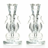 Waterford Crystal Glass Seahorse Candlesticks