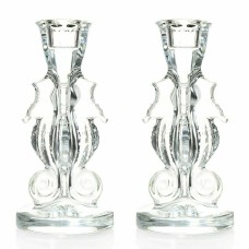 Waterford Crystal Glass Seahorse Candlesticks