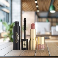 Yves Saint Laurent Volume Effet Faux Cils Mascara and Rouge Volupté Shine Oil-in-Stick Lipstick Balm in 44 Nude Lavalliere Mini Set