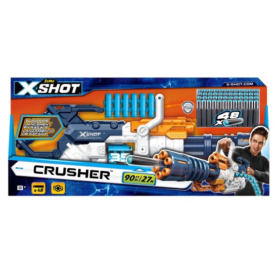  X-Shot Crusher Shoots 90 FT/27M 48 Darts