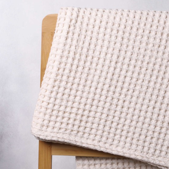  Mill & Thread Thread 4-Piece 100% Cotton Waffle Weave Bath Towel Set, 56” x 32”, Beige