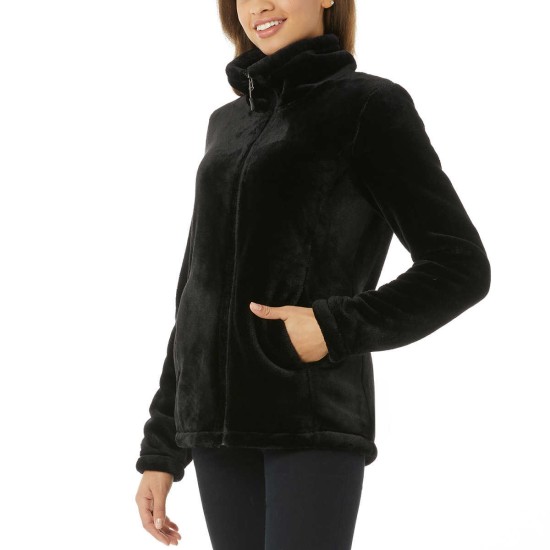  Ladies’ Soft Plush Jacket, Black, 2X