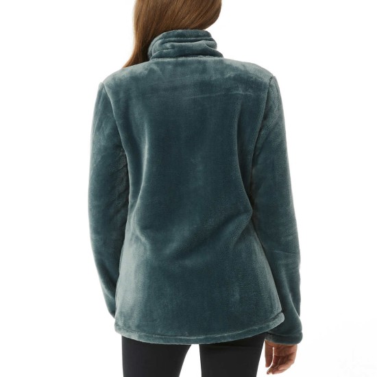  Ladies’ Soft Plush Jacket, Green, 2X