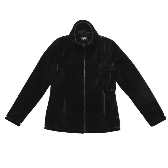  Ladies’ Soft Plush Jacket, Black, 2X