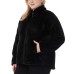  Ladies’ Soft Plush Jacket, Black, 2X