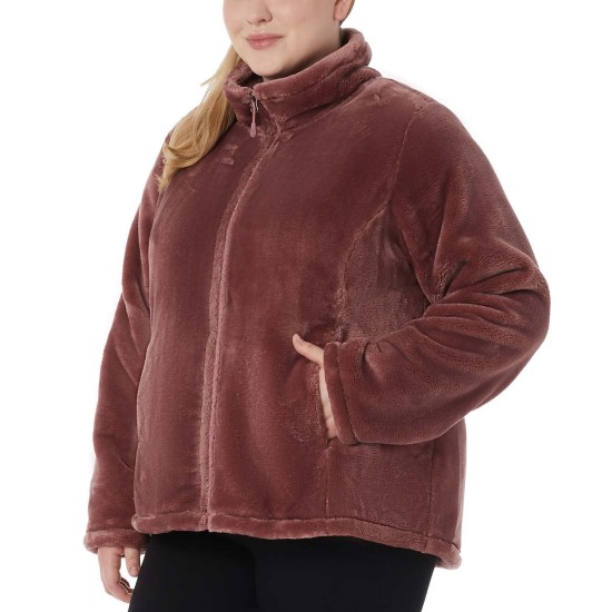  Ladies’ Soft Plush Jacket, Copper, 2X