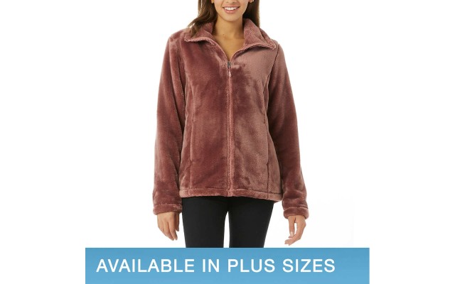  Ladies’ Soft Plush Jacket, Copper, 2X