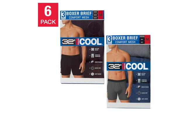 Men's Stretch Comfort Anti-Odor Mesh Boxer Brief, 6-pack, Multi, XX-Large