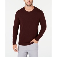 Alfani Men’s Solid Crewneck Sweater, (Medium, Port Heather)