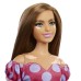  Fashionista Curvy Vitiligo Doll with Polka Dot Dress