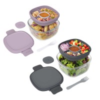Bentgo 2-Pack Glass Salad Container, Does Not Retain Odors BGLASSAL