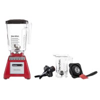 Blendtec Total Blender with WildSide Plus Jar with Gripper Lid & Twister Jar, Red