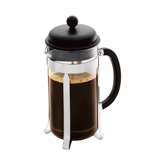  Caffettiera French Press Coffee Maker, 8 Cup, 1 Liter, 34oz with 2 Glas Mugs